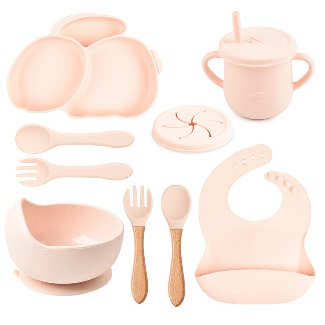 8PCS Baby Silicone Feeding Set
