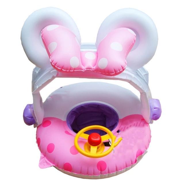 Mickey/Minnie Baby Swimming Ring with Sunshade