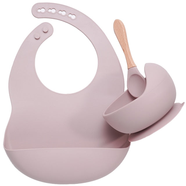 3 Pcs Baby Silicone Feeding Set