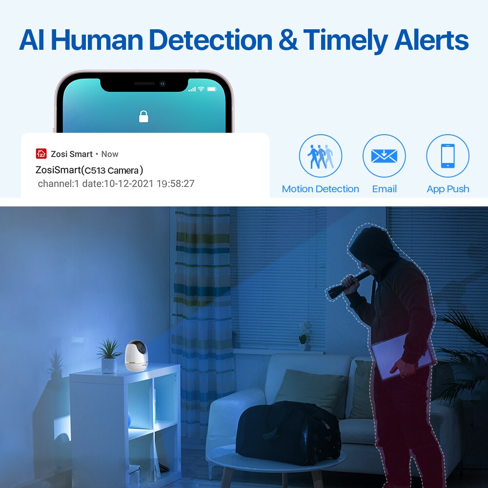 5MP Super HD WIFI Baby Nanny With AI Powered Detection