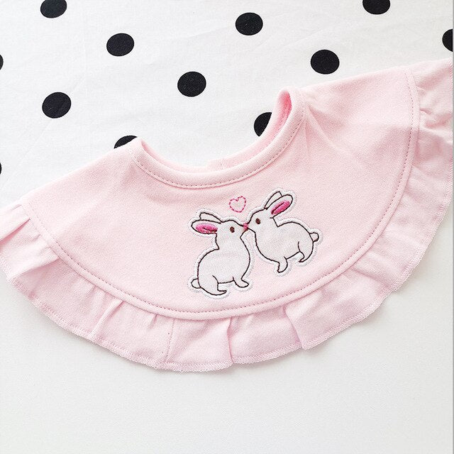 Cute Pink Cotton Baby Bibs