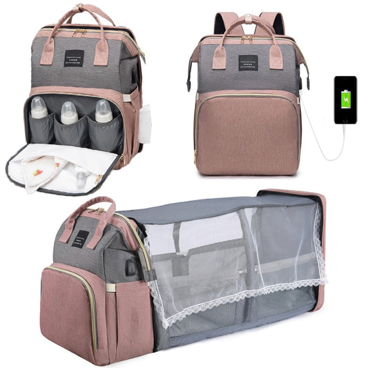 Backpack to Baby Crib Transformer With Mosquito Protection Net