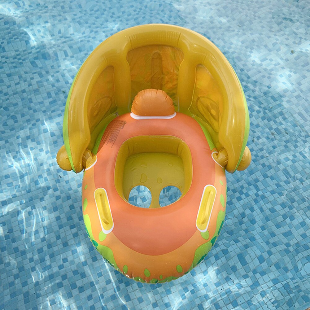 Cute Inflatable Baby Swim Ring With UV Cover