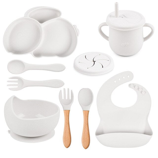 8PCS Baby Silicone Feeding Set