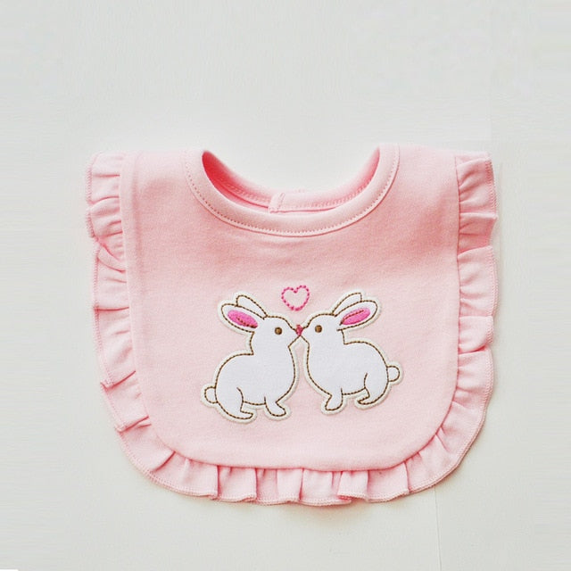 Cute Pink Cotton Baby Bibs