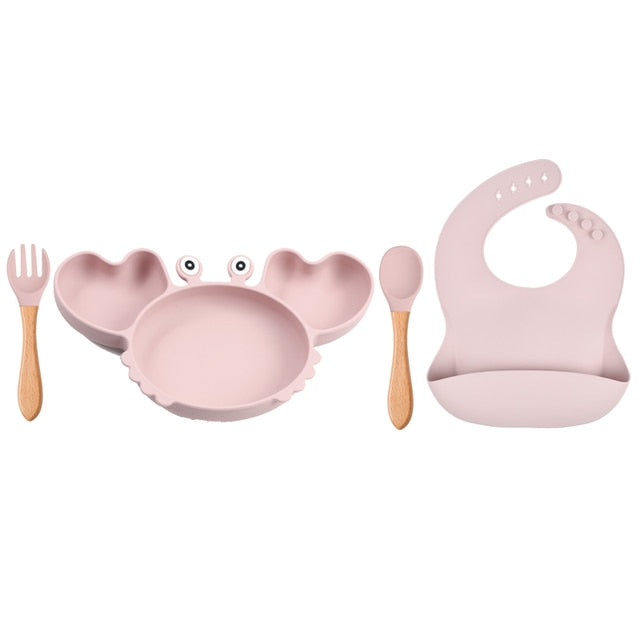 9Pcs Baby Silicone Non-Slip Feeding Set