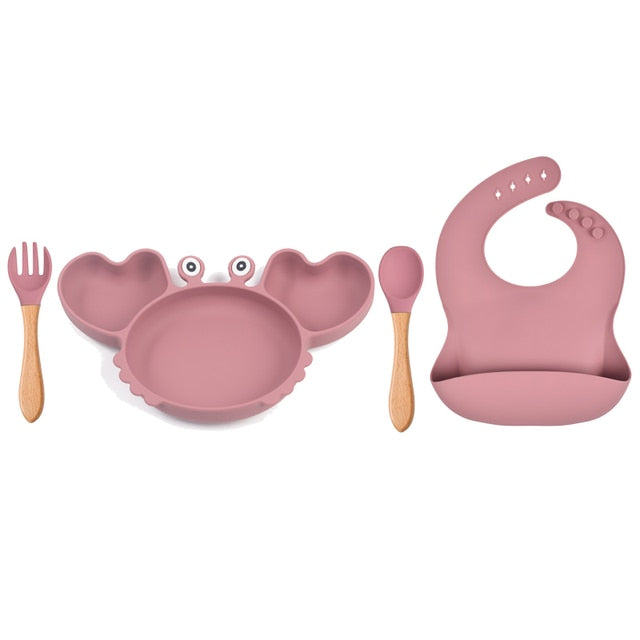 9Pcs Baby Silicone Non-Slip Feeding Set