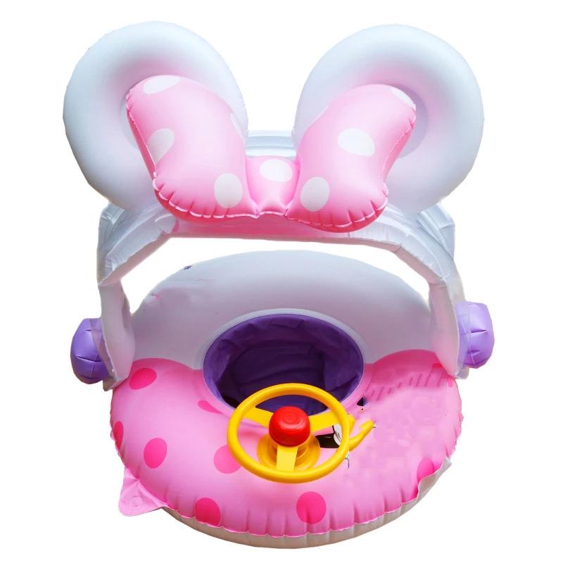 Mickey/Minnie Baby Swimming Ring with Sunshade