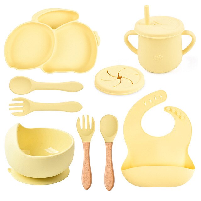 8PCS Baby Silicone Feeding Set