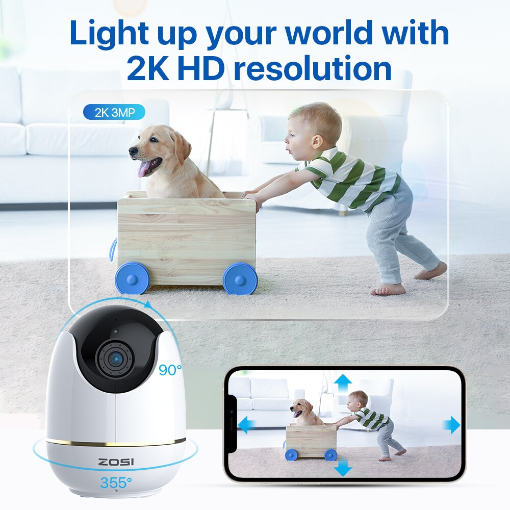 5MP Super HD WIFI Baby Nanny With AI Powered Detection