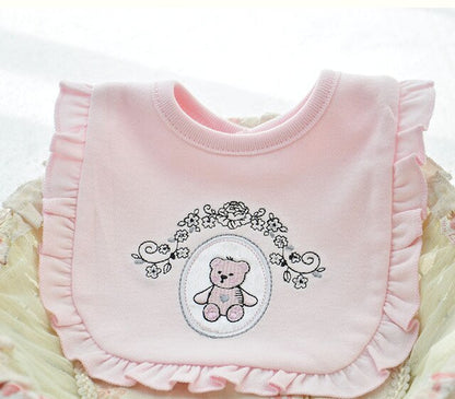 Cute Pink Cotton Baby Bibs