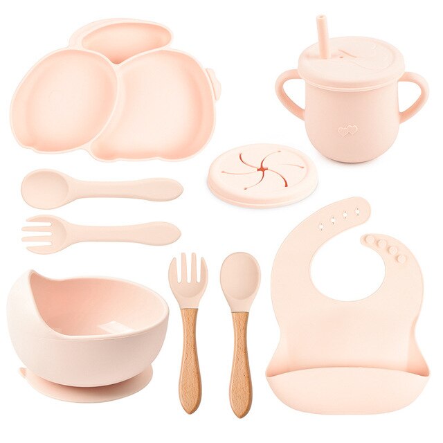 8PCS Baby Silicone Feeding Set