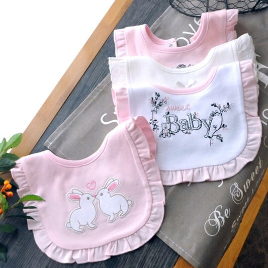 Cute Pink Cotton Baby Bibs