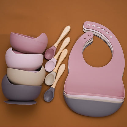 3 Pcs Baby Silicone Feeding Set