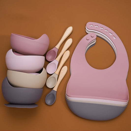 3 Pcs Baby Silicone Feeding Set