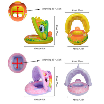 Cute Inflatable Baby Swim Ring With UV Cover