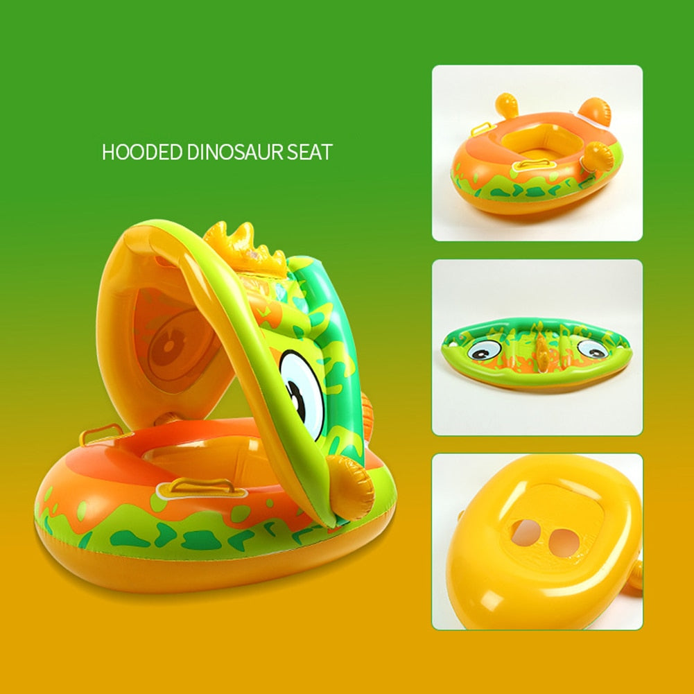 Cute Inflatable Baby Swim Ring With UV Cover