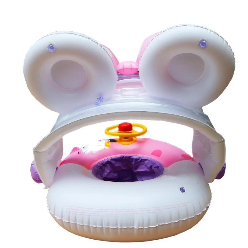 Mickey/Minnie Baby Swimming Ring with Sunshade