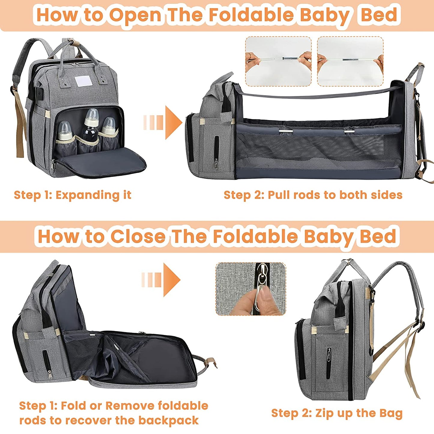 Mom Bag & Portable Baby Bed