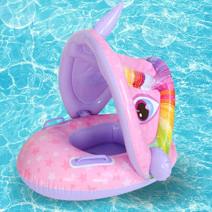 Cute Inflatable Baby Swim Ring With UV Cover