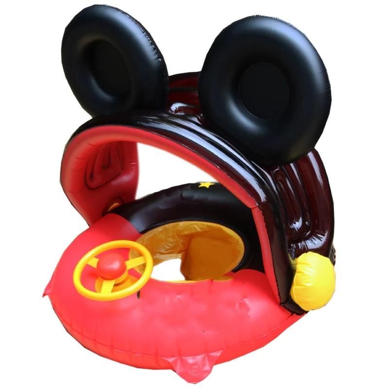 Mickey/Minnie Baby Swimming Ring with Sunshade