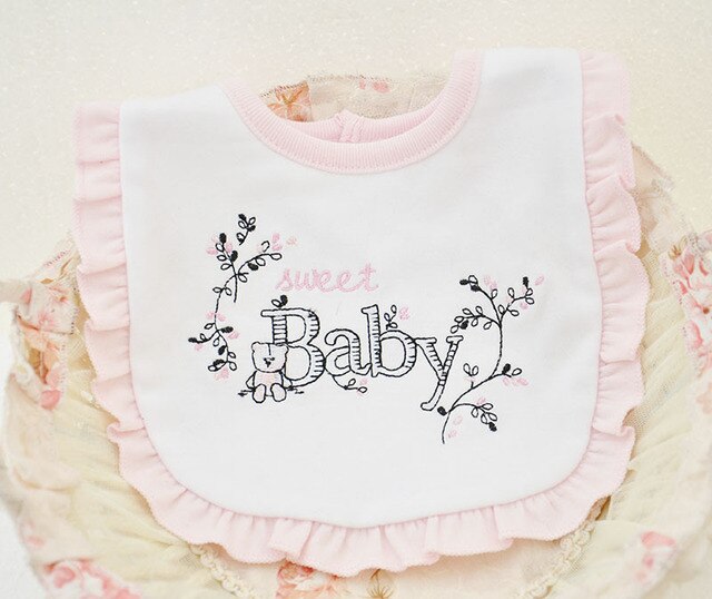 Cute Pink Cotton Baby Bibs