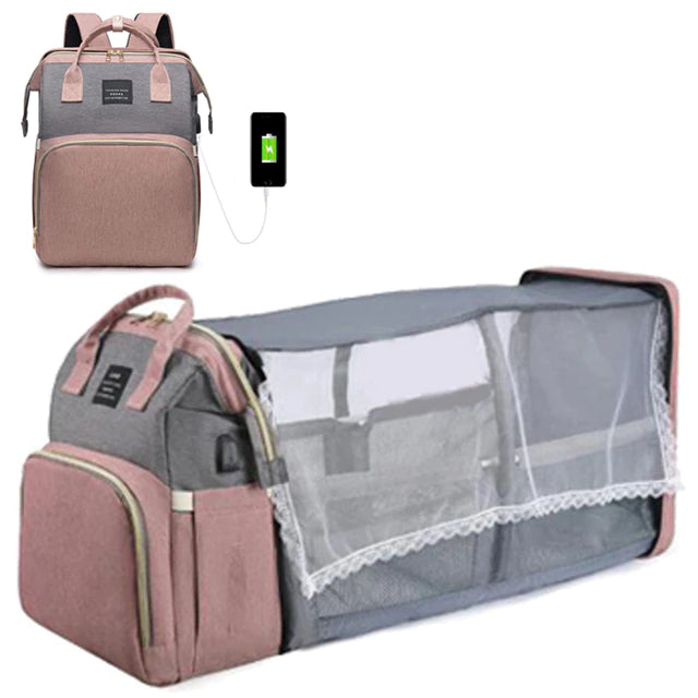 Backpack to Baby Crib Transformer With Mosquito Protection Net